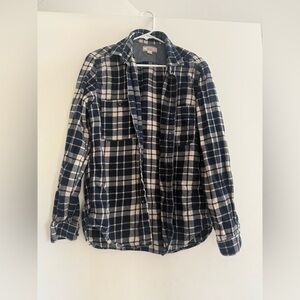 Wallace And Barnes Plaid Flannel Blue Shacket Men Size M